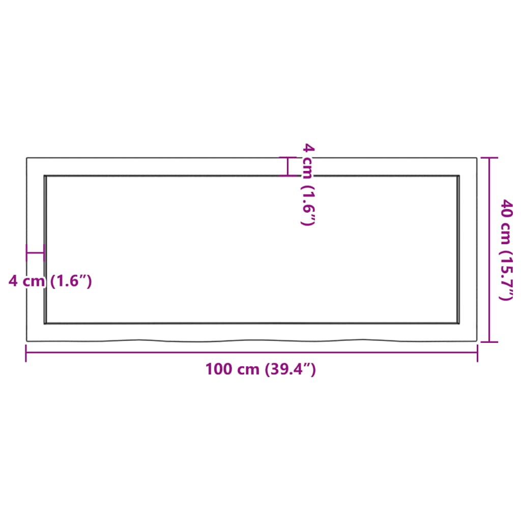 vidaXL væghylde 100x40x(2-6) cm behandlet massivt egetræ mørkebrun