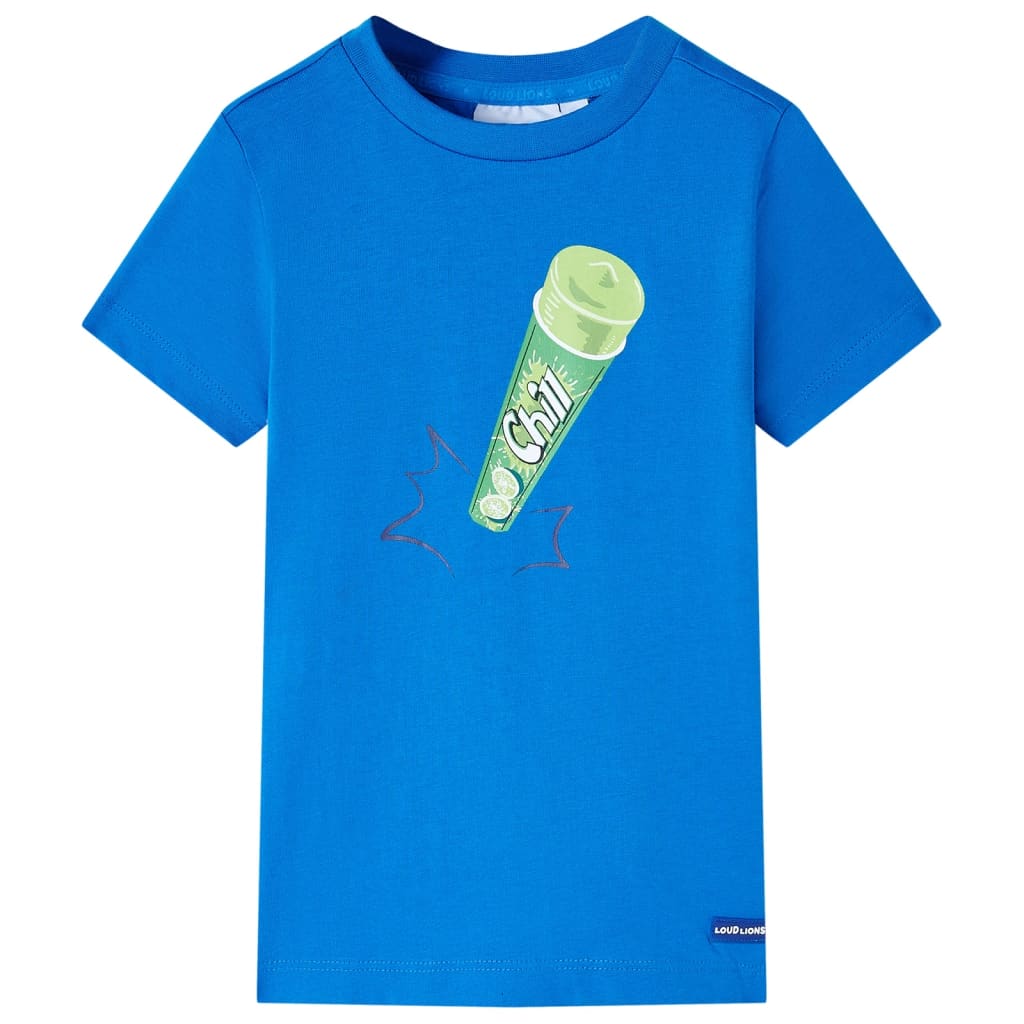 T-shirt til børn str. 116 lyseblå