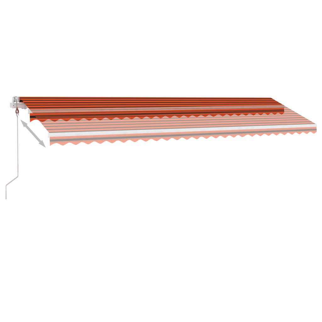 vidaXL markise m. LED + vindsensor 600x350 cm automatisk orange/brun