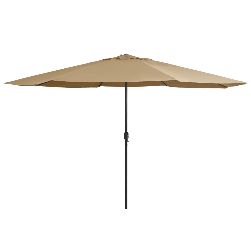 vidaXL udendørs parasol med metalstang 390 cm gråbrun