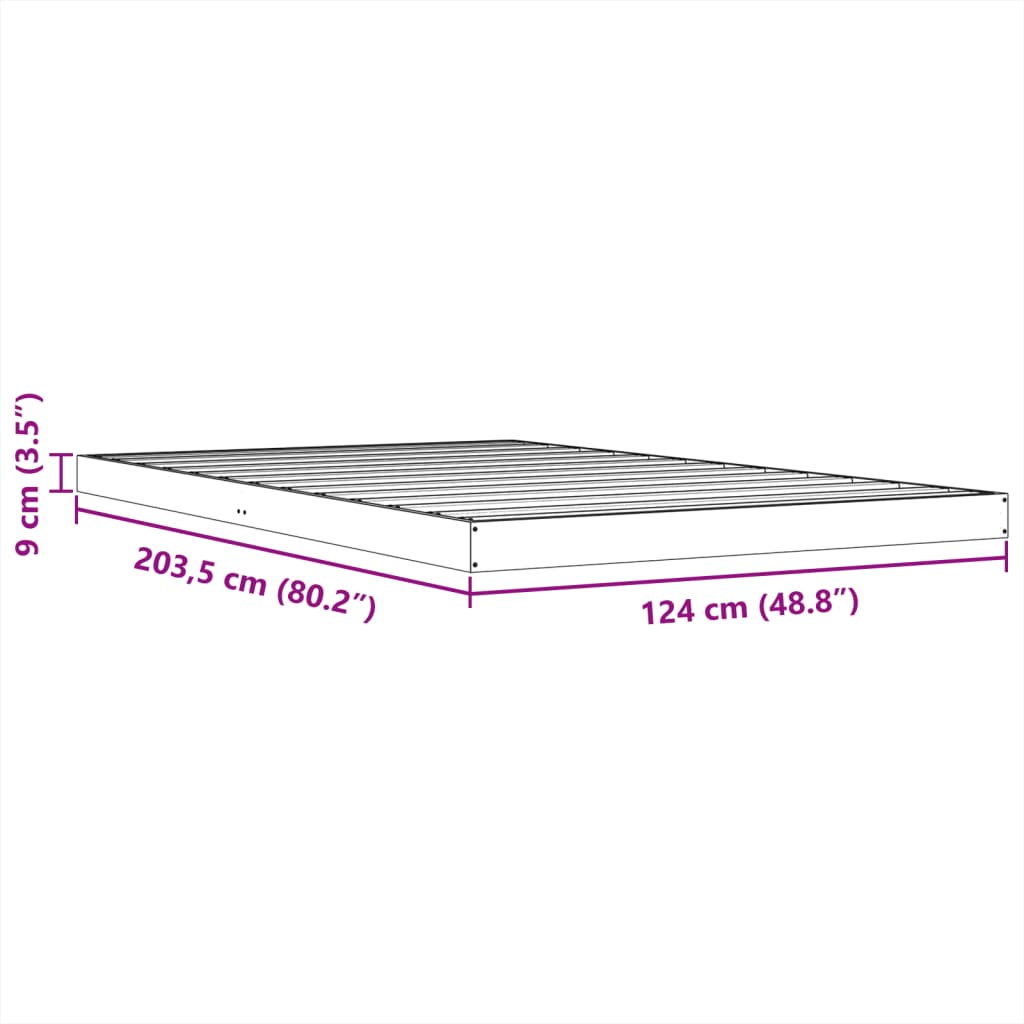 vidaXL sengeramme 120x200 cm massivt fyrretræ gyldenbrun