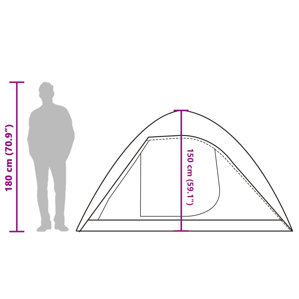 vidaXL 4-personers campingtelt vandtæt mørklægningsstof hvid