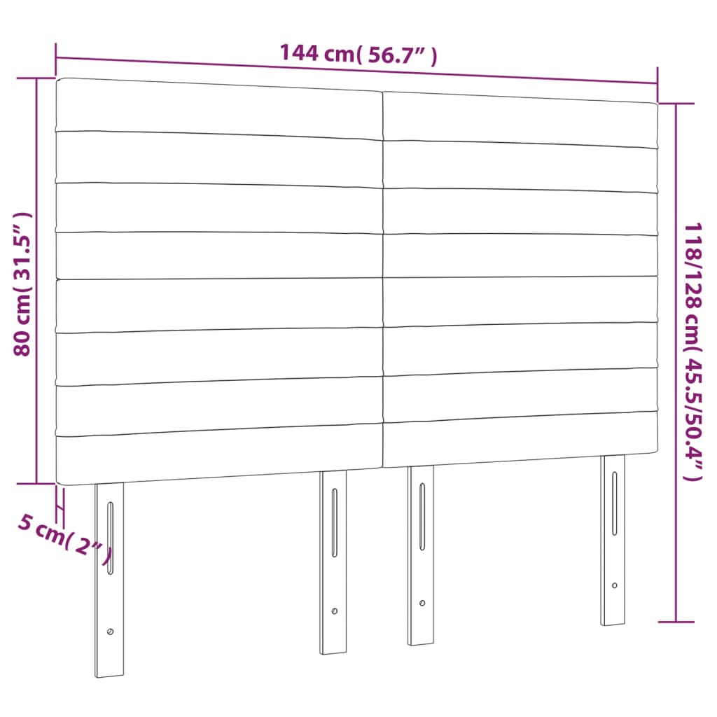 vidaXL sengegavle 4 stk. 72x5x78/88 cm fløjl lyserød