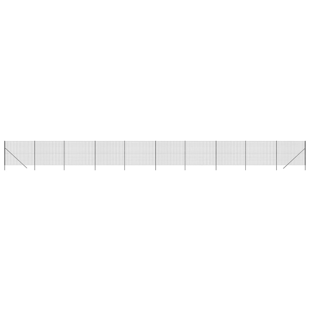 vidaXL trådhegn 2,2x25 m galvaniseret stål antracitgrå