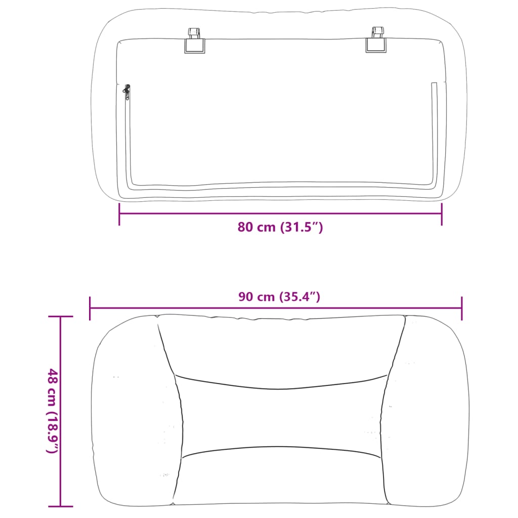 vidaXL gavlpude 80 cm stof cremefarvet