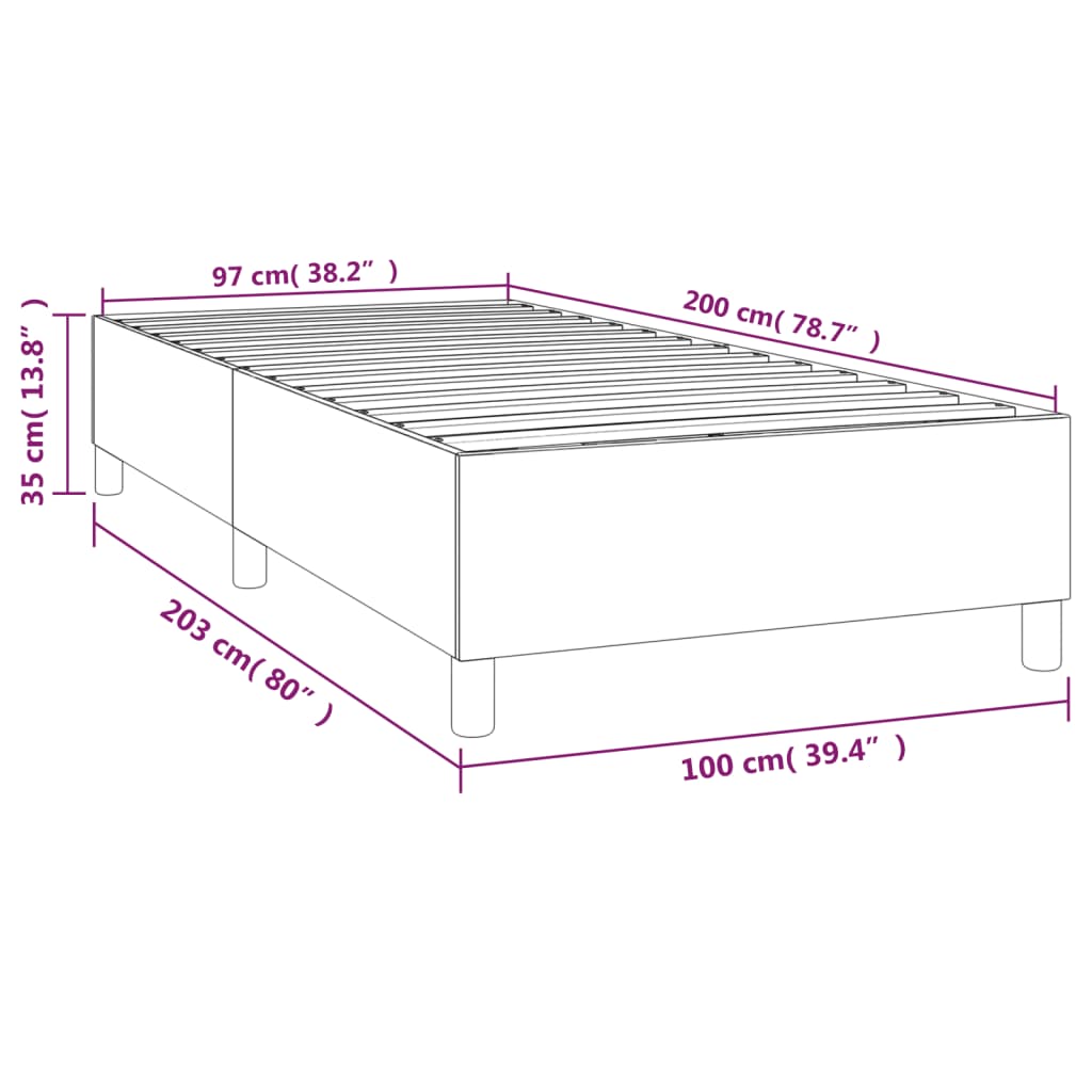 vidaXL sengeramme 100x200 cm kunstlæder sort