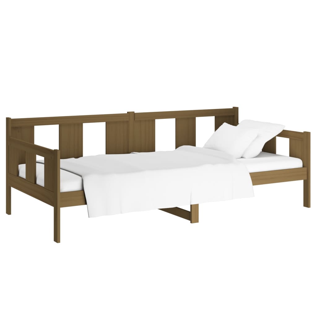 vidaXL daybed 90x200 cm massivt fyrretræ gyldenbrun