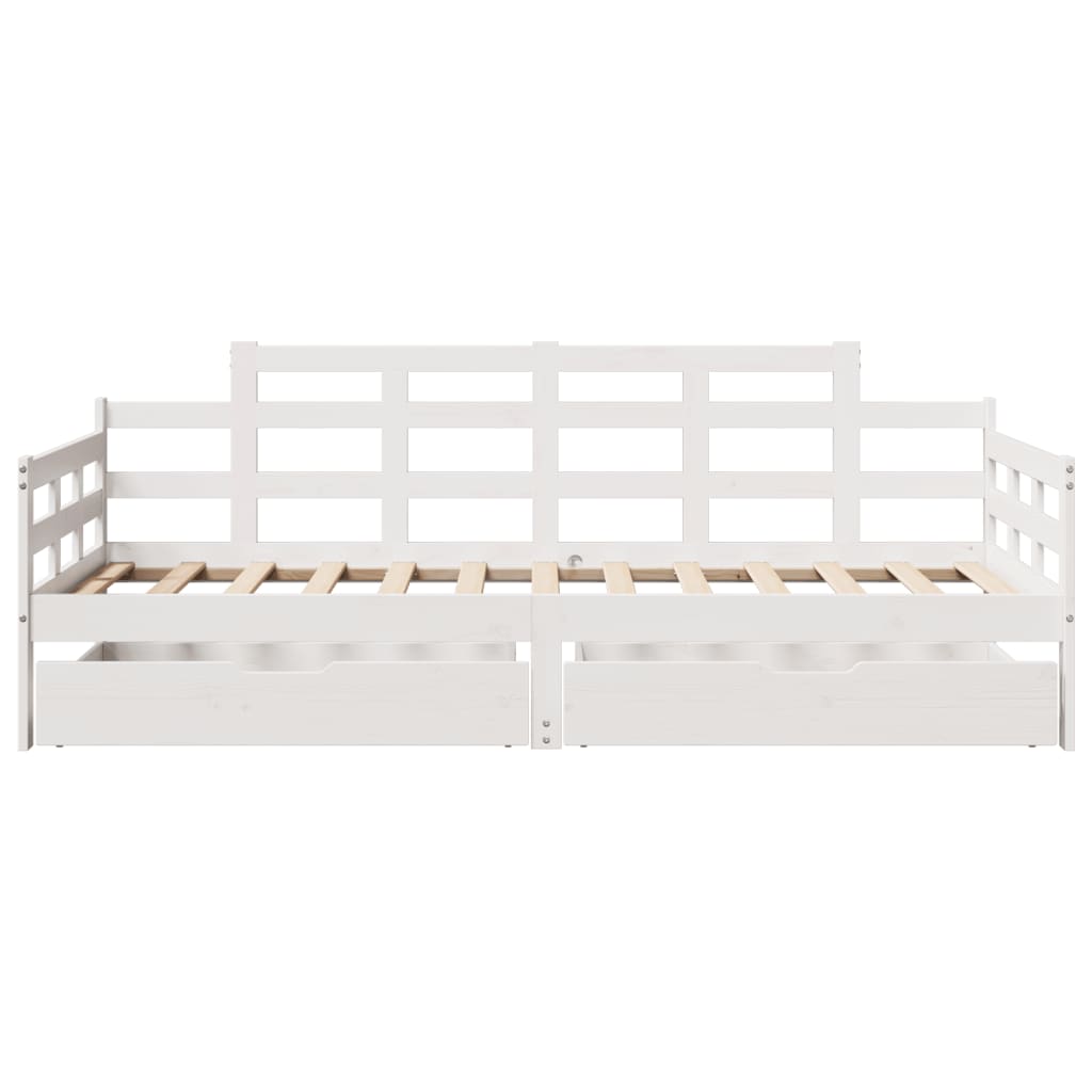 vidaXL daybed med skuffer 80x200 cm massivt fyrretræ hvid