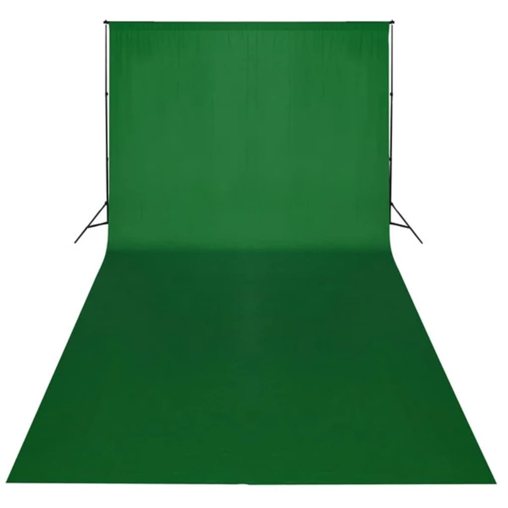vidaXL fotobaggrund i bomuld grøn 600 x 300 cm chroma key