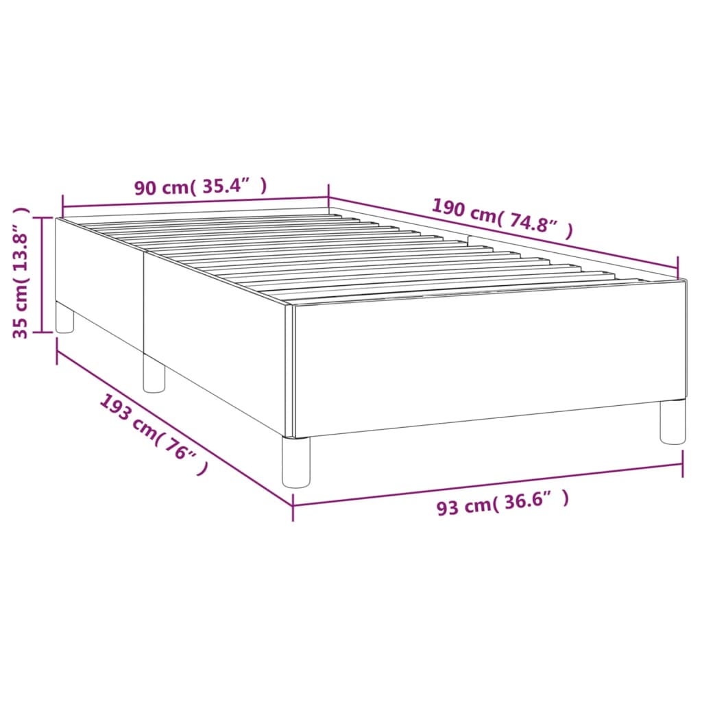 vidaXL sengeramme 90x190 cm stof grøn