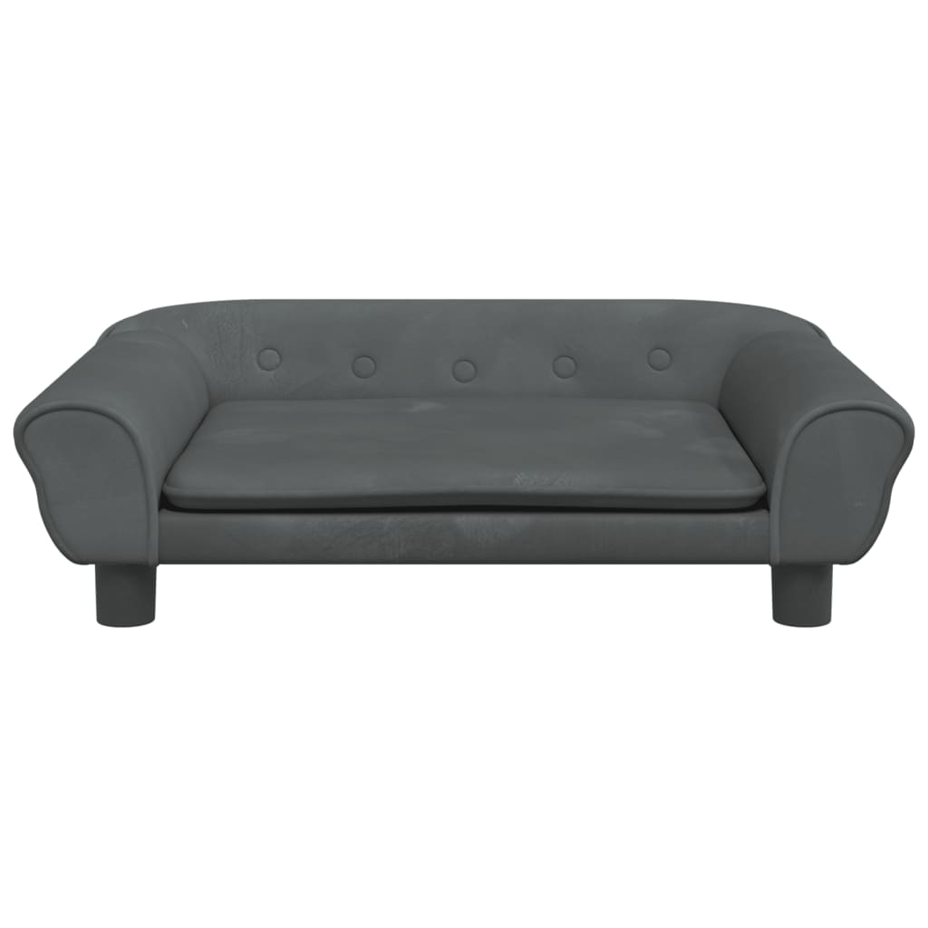 vidaXL sofa til børn 70x45x26 cm velour mørkegrå