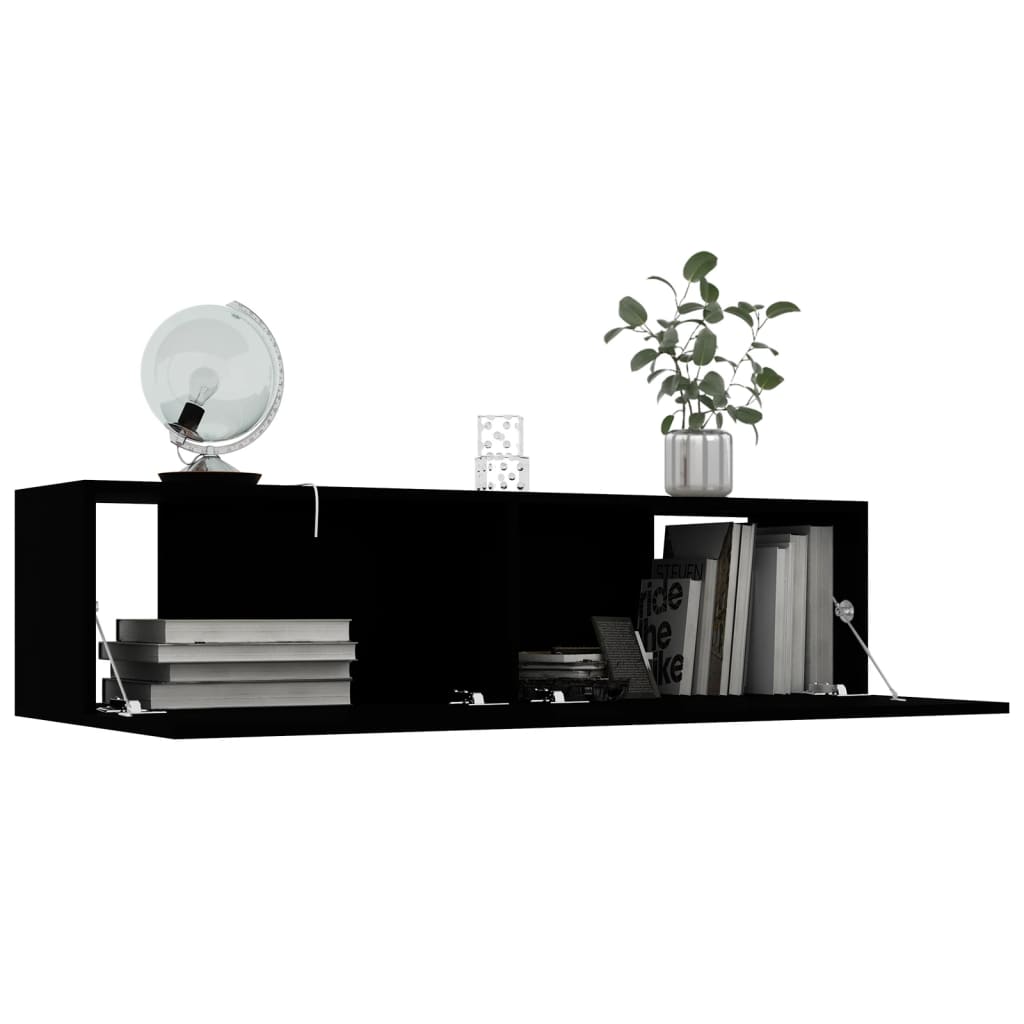 vidaXL tv-bord 120x30x30 cm konstrueret træ sort