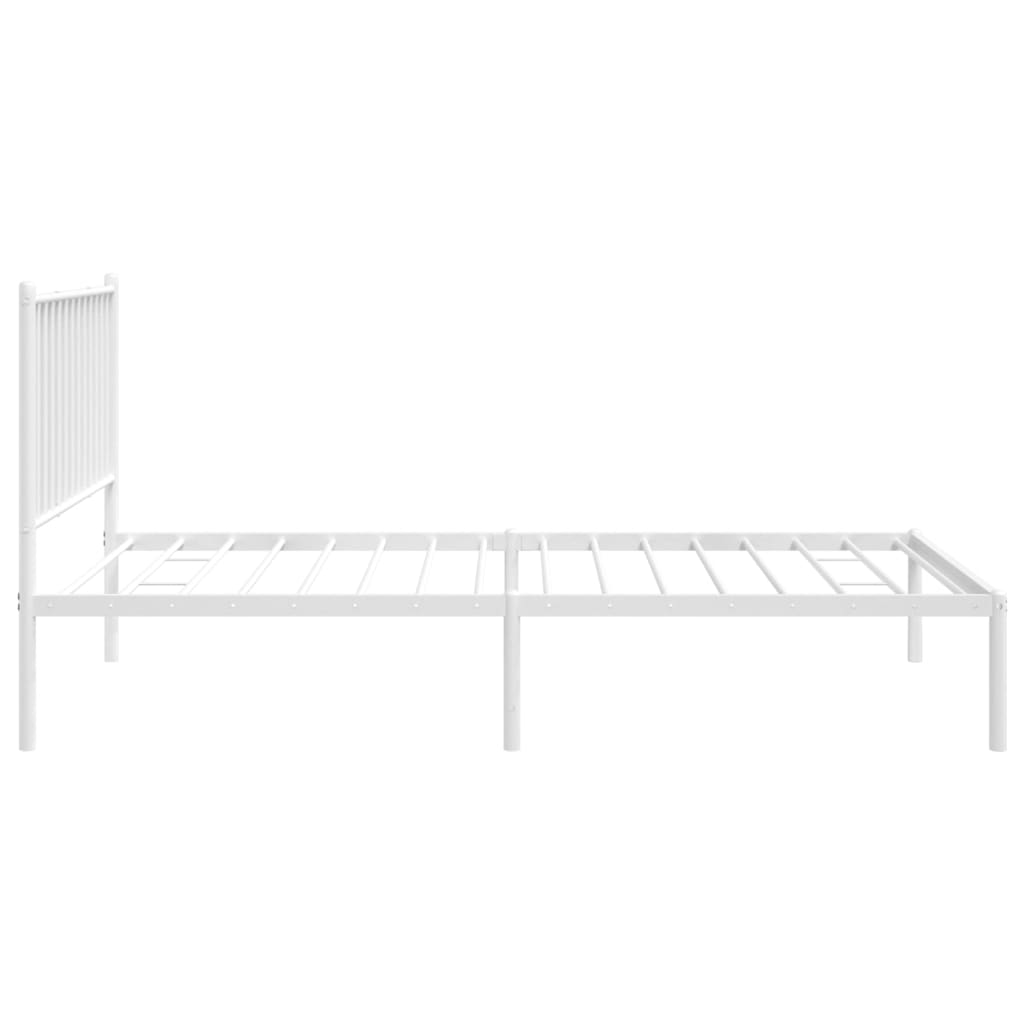 vidaXL sengeramme med sengegavl 100x190 cm metal hvid