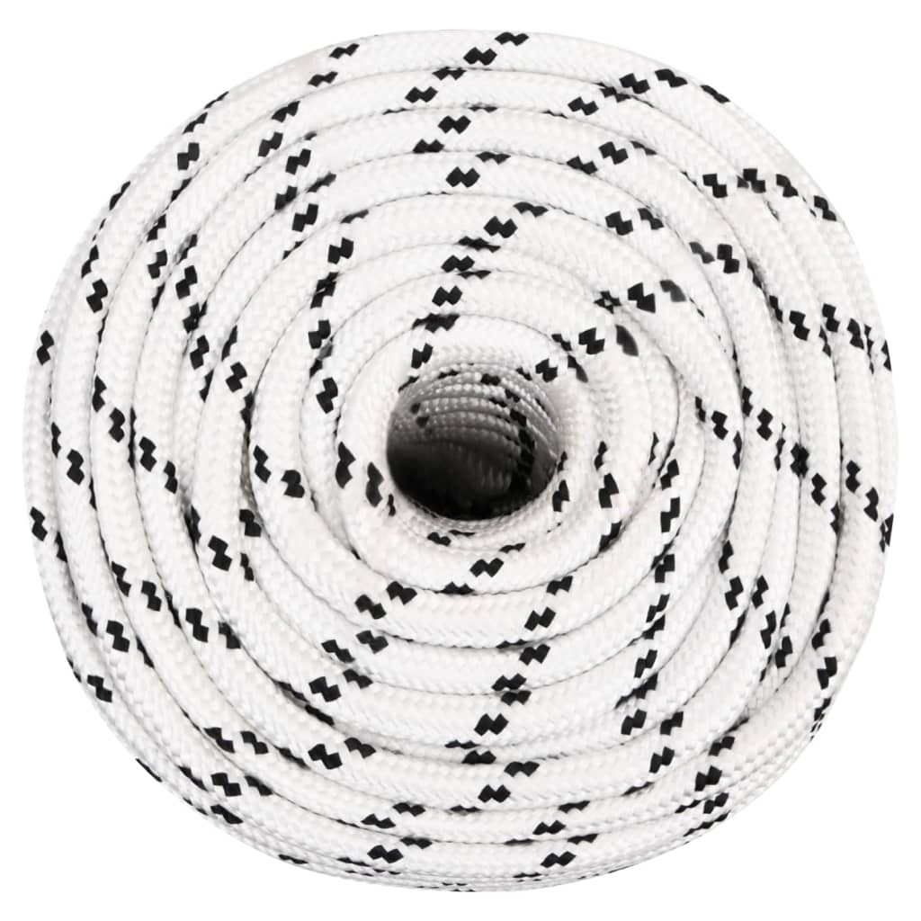 vidaXL flettet tovværk 12 mm x 25 m polyester hvid