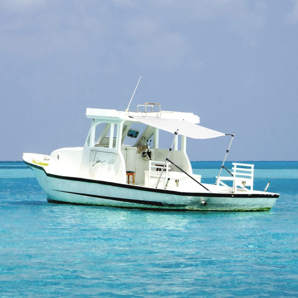 vidaXL T-sejl til båd 170x170x(113-182,5) cm forlængerdel hvid