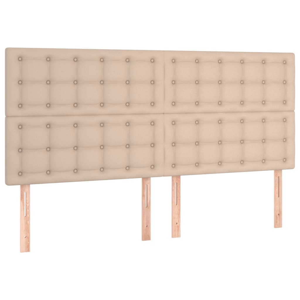 vidaXL sengegavle 4 stk. 90x5x78/88 cm kunstlæder cappuccinofarvet