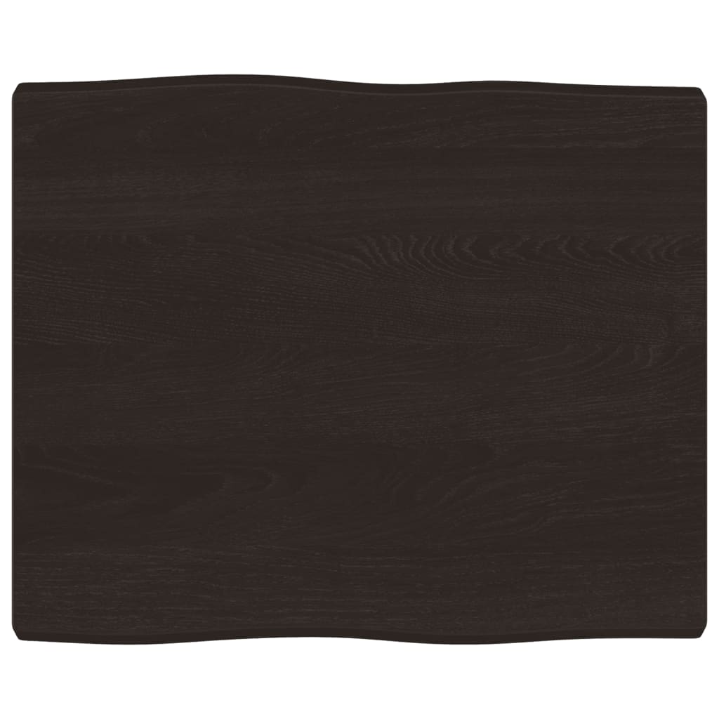 vidaXL bordplade 60x50x(2-4) cm naturlig kant behandlet træ mørkebrun