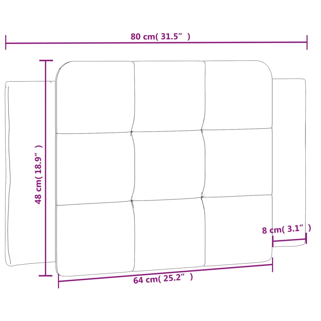 vidaXL gavlpude 80 cm kunstlæder hvid og sort