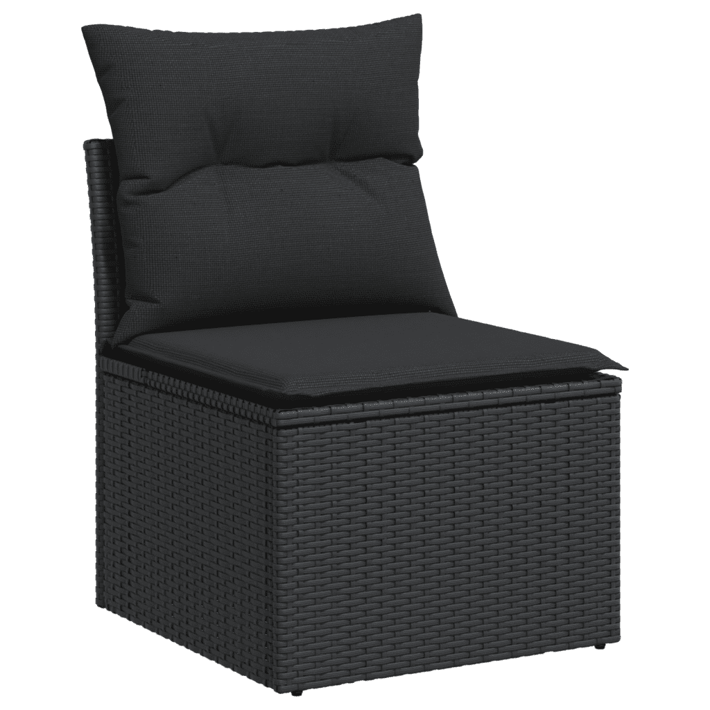 vidaXL sofasæt til haven 8 dele med hynder polyrattan sort