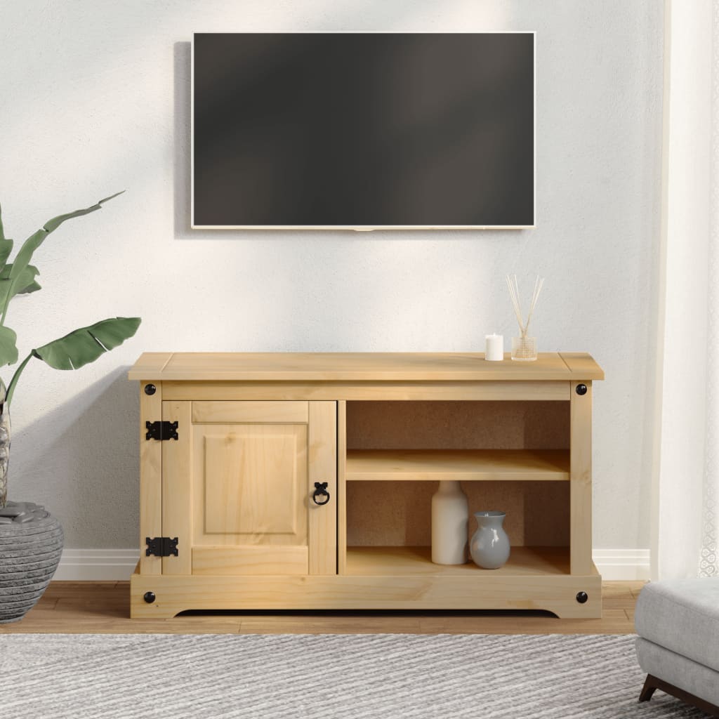 vidaXL tv-bord Corona 100x37x52 cm massivt fyrretræ