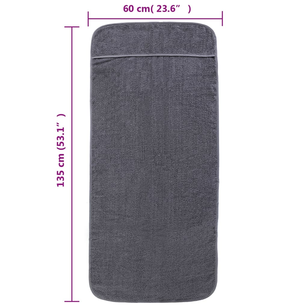 vidaXL strandhåndklæder 6 stk. 60x135 cm 400 GSM stof antracitgrå