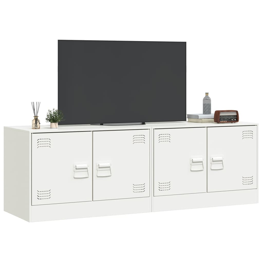 vidaXL tv-borde 2 stk. 67x39x44 cm stål hvid