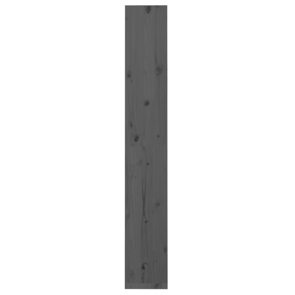 vidaXL bogreol/rumdeler 60x30x199,5 cm massivt fyrretræ grå