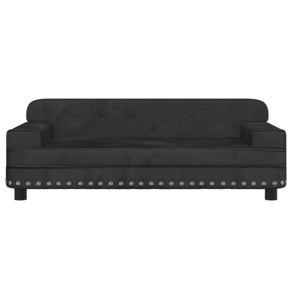 vidaXL sofa til børn 90x53x30 cm velour sort