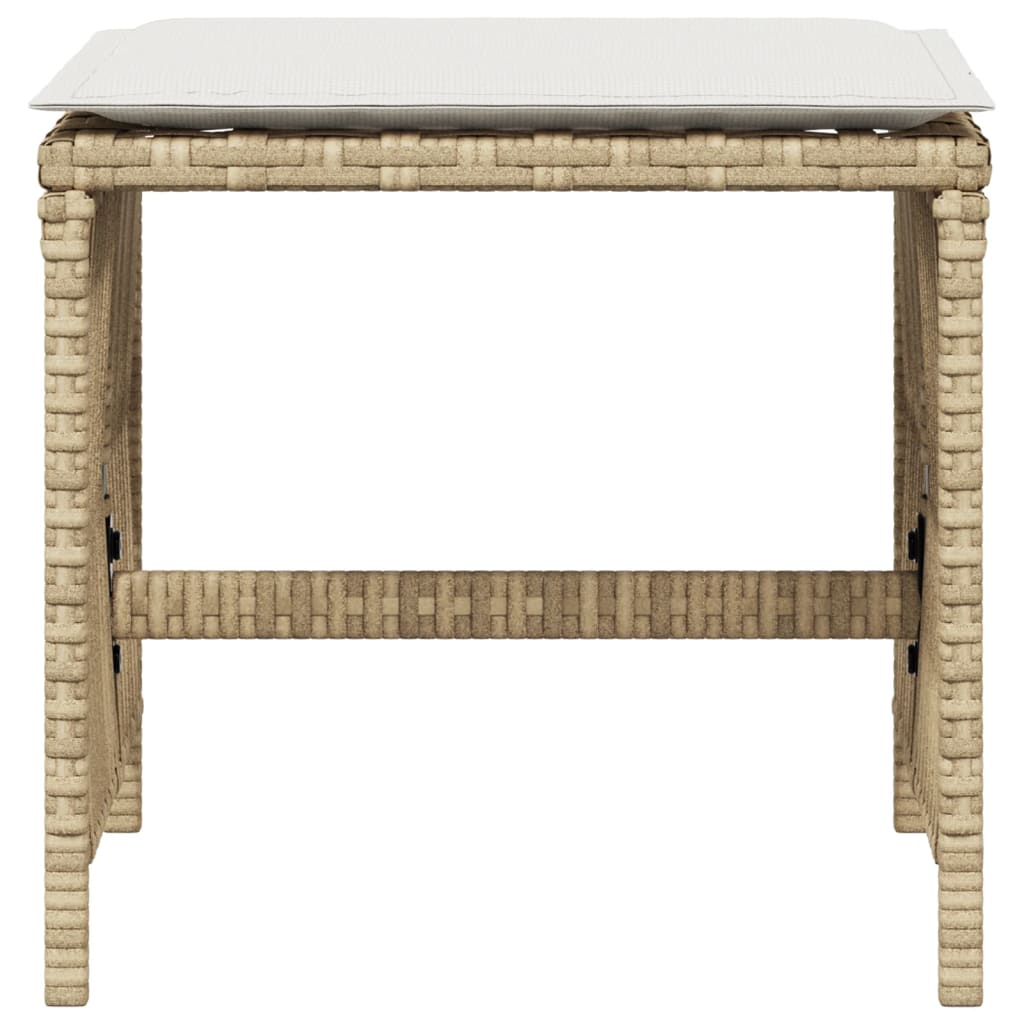 vidaXL haveskamler 4 stk. med hynder 41x41x36 cm polyrattan beige