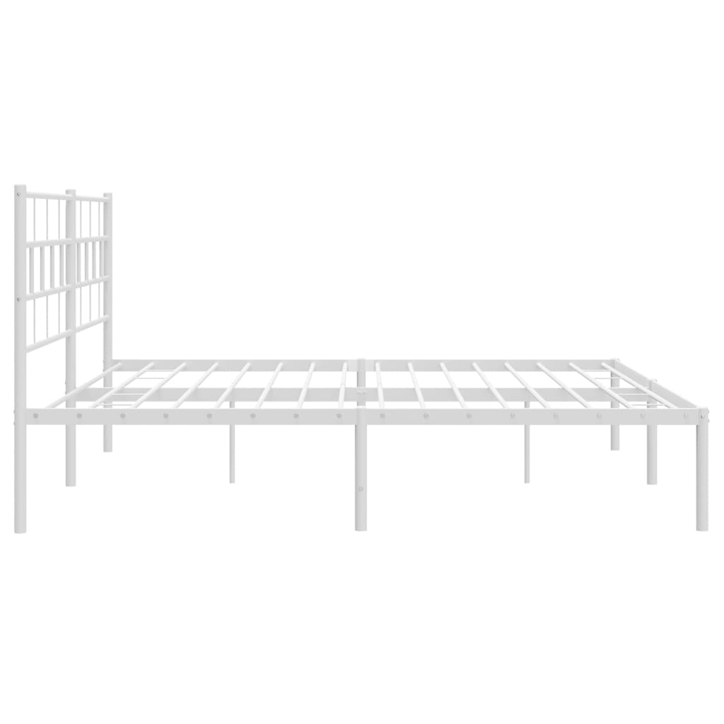 vidaXL sengeramme med sengegavl 200x200 cm metal hvid