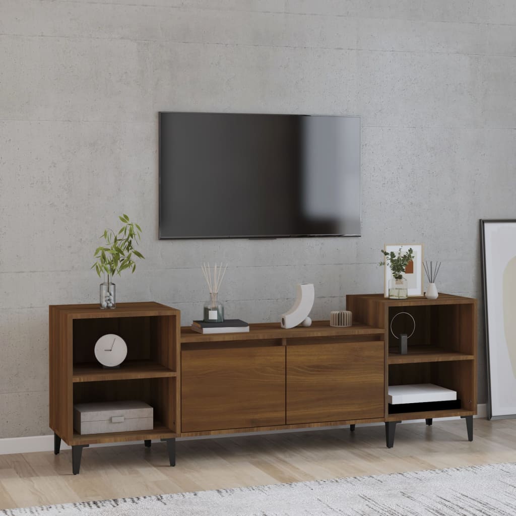 vidaXL tv-bord 160x35x55 cm konstrueret træ brun egetræsfarve