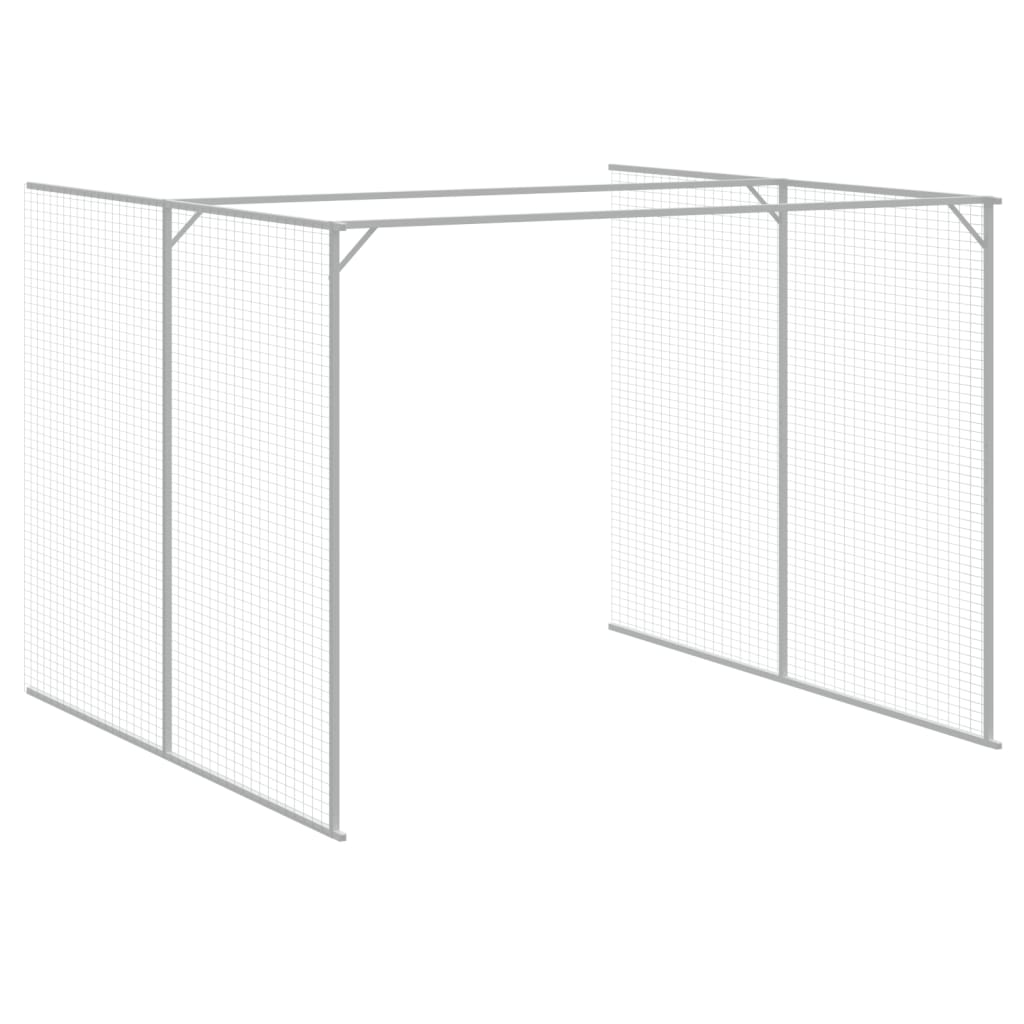 vidaXL hundehus med løbegård 214x661x181 cm galvaniseret stål antracit