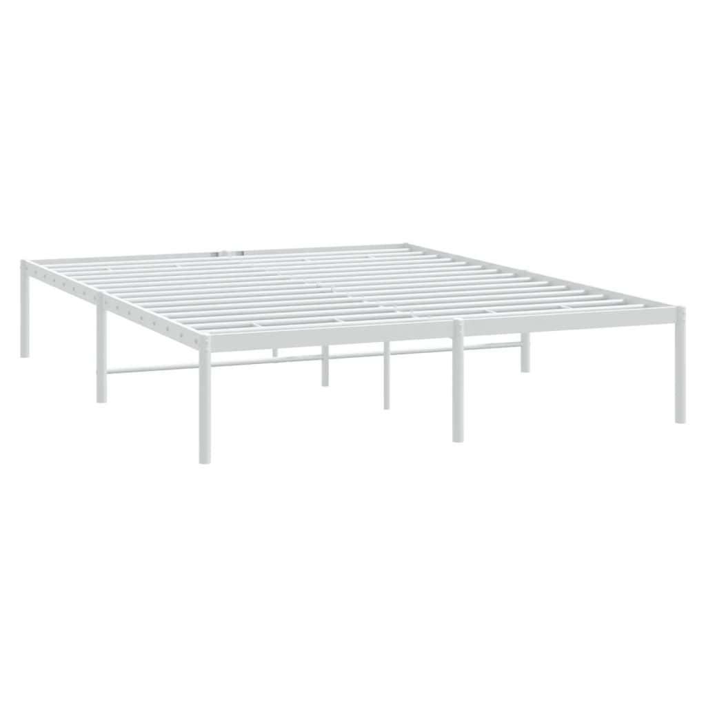 vidaXL sengeramme 160x200 cm metal hvid