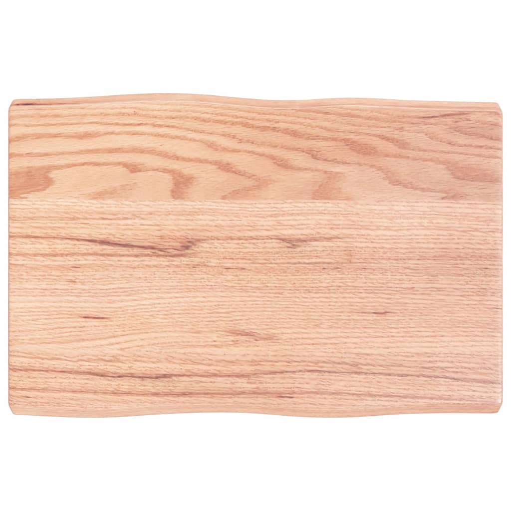 vidaXL bordplade 60x40x(2-4) cm naturlig kant behandlet træ lysebrun