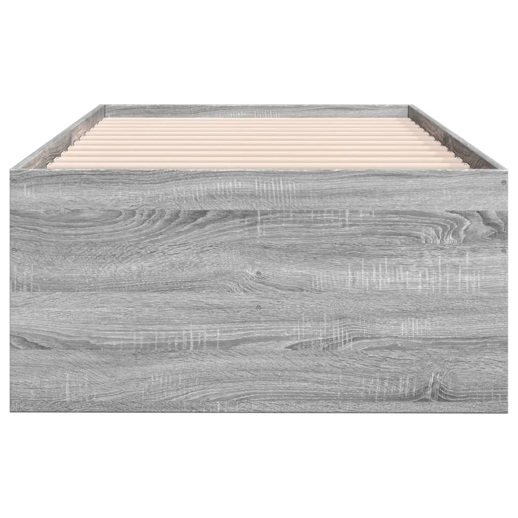 vidaXL daybed med skuffer 90x200 cm konstrueret træ grå sonoma-eg