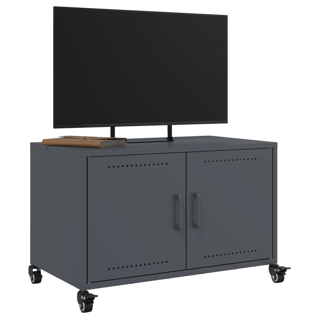 vidaXL tv-bord 68x39x43,5 cm koldvalset stål antracitgrå