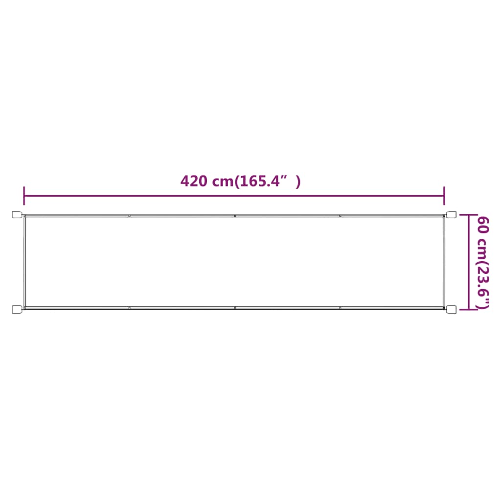 vidaXL lodret markise 60x420 cm oxfordstof terrakottafarvet