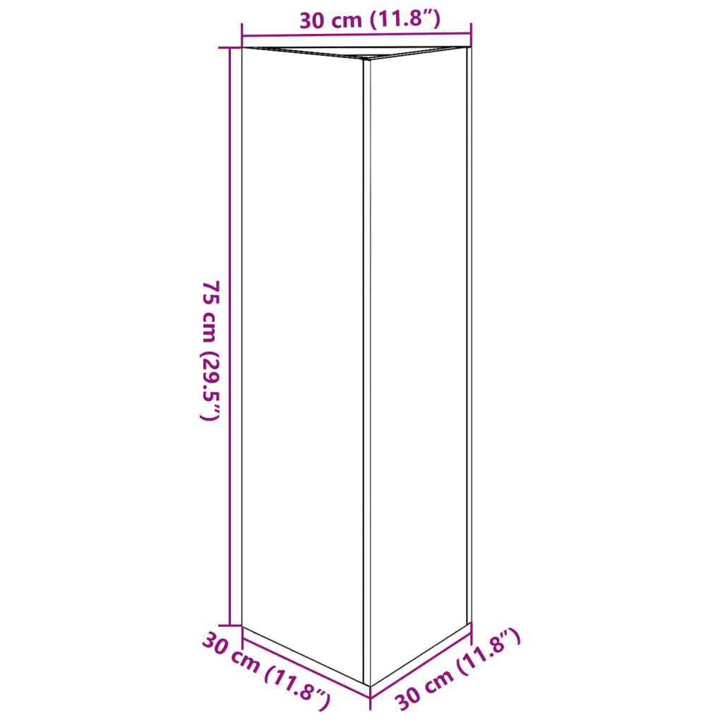 vidaXL plantekrukke 30x26x75 cm trekantet stål hvid