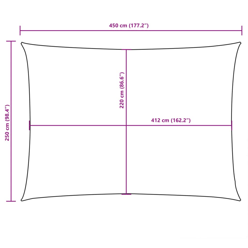 vidaXL solsejl 2,5x4,5 m rektangulær oxfordstof beige