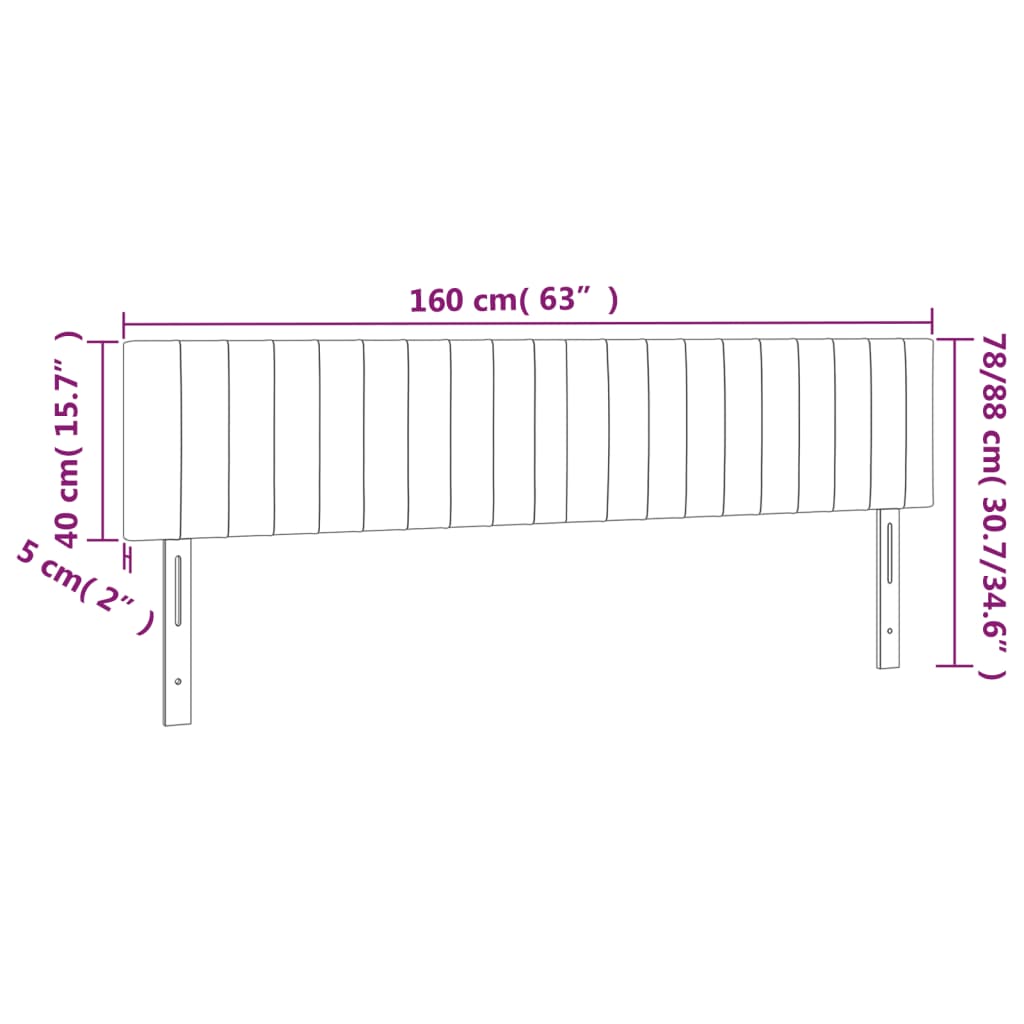 vidaXL sengegavle 2 stk. 80x5x78/88 cm stof blå