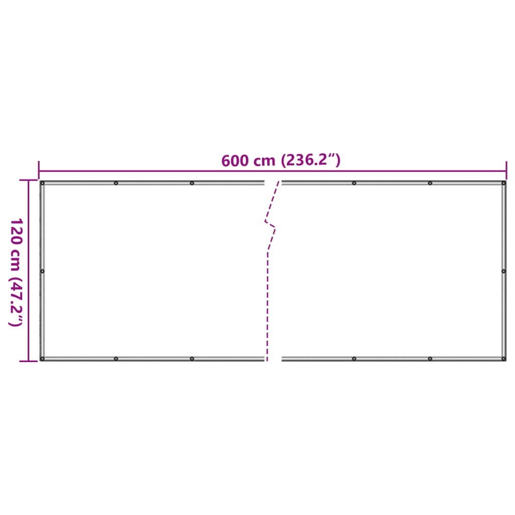 vidaXL altanafskærmning 600x120 cm PVC hvid