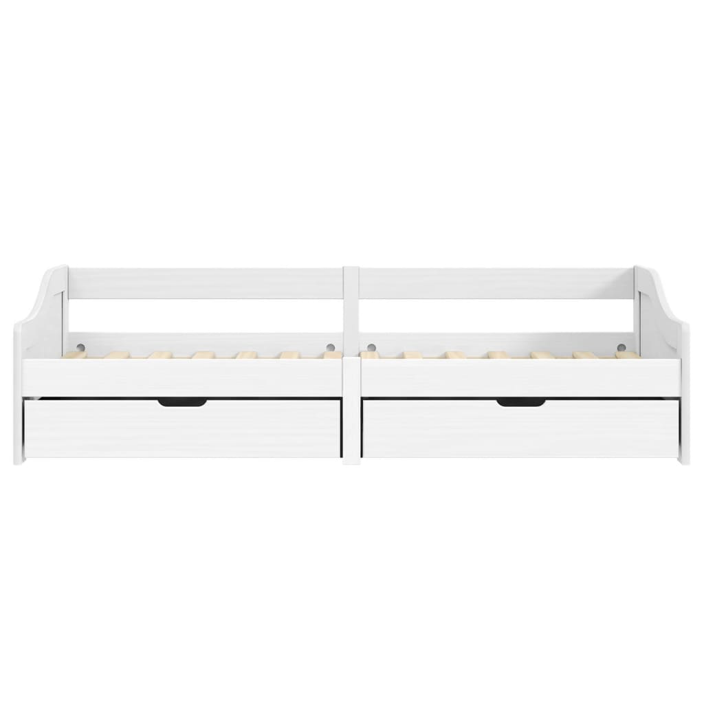 vidaXL daybed med to skuffer IRUN hvid 90x200 cm massivt fyrretræ