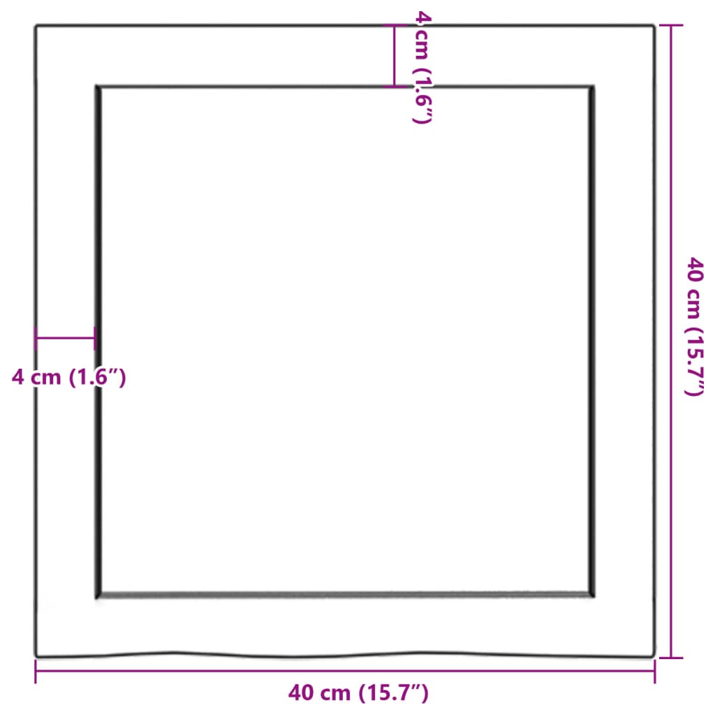 vidaXL bordplade til badeværelse 40x40x(2-6) cm massivt træ lysebrun