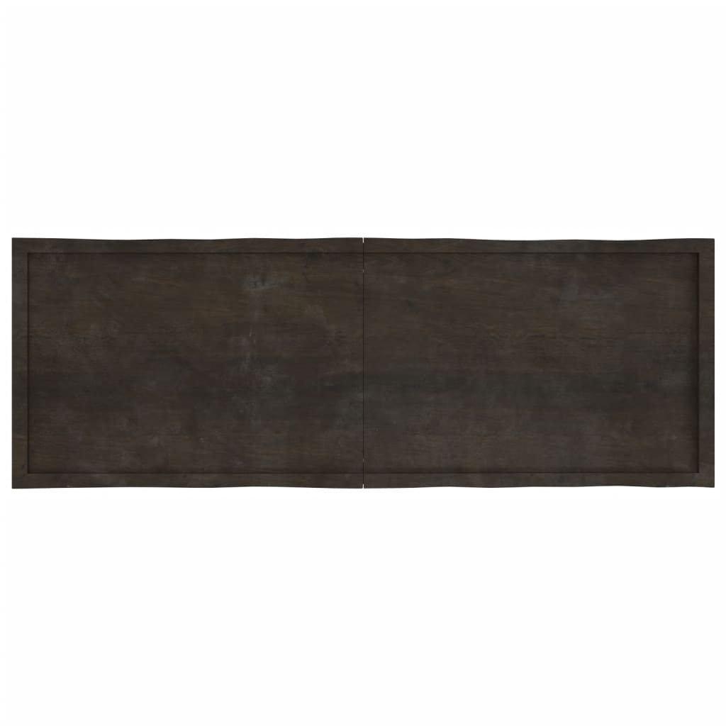 vidaXL bordplade 180x60x(2-4) cm naturlig kant behandlet træ mørkebrun
