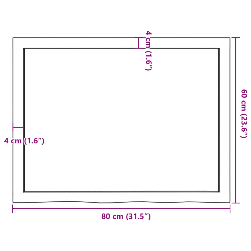 vidaXL væghylde 80x60x(2-4) cm behandlet massivt egetræ lysebrun