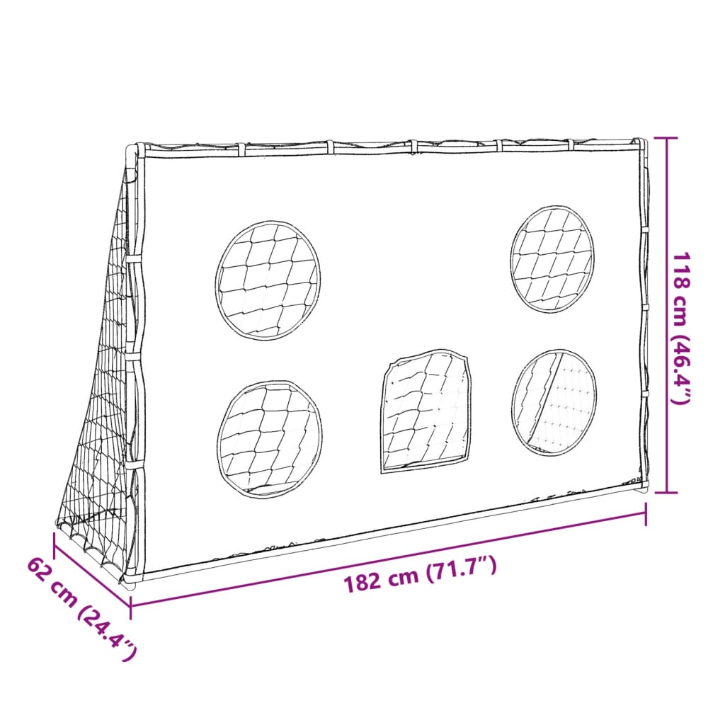 vidaXL fodboldmål 182x62x118 cm med præcisionsdug og bold