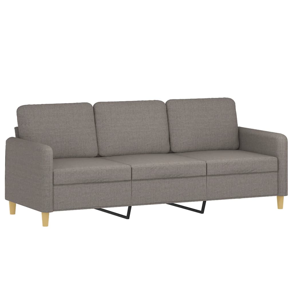 vidaXL 3-personers sofa med fodskammel 180 cm stof Gråbrun