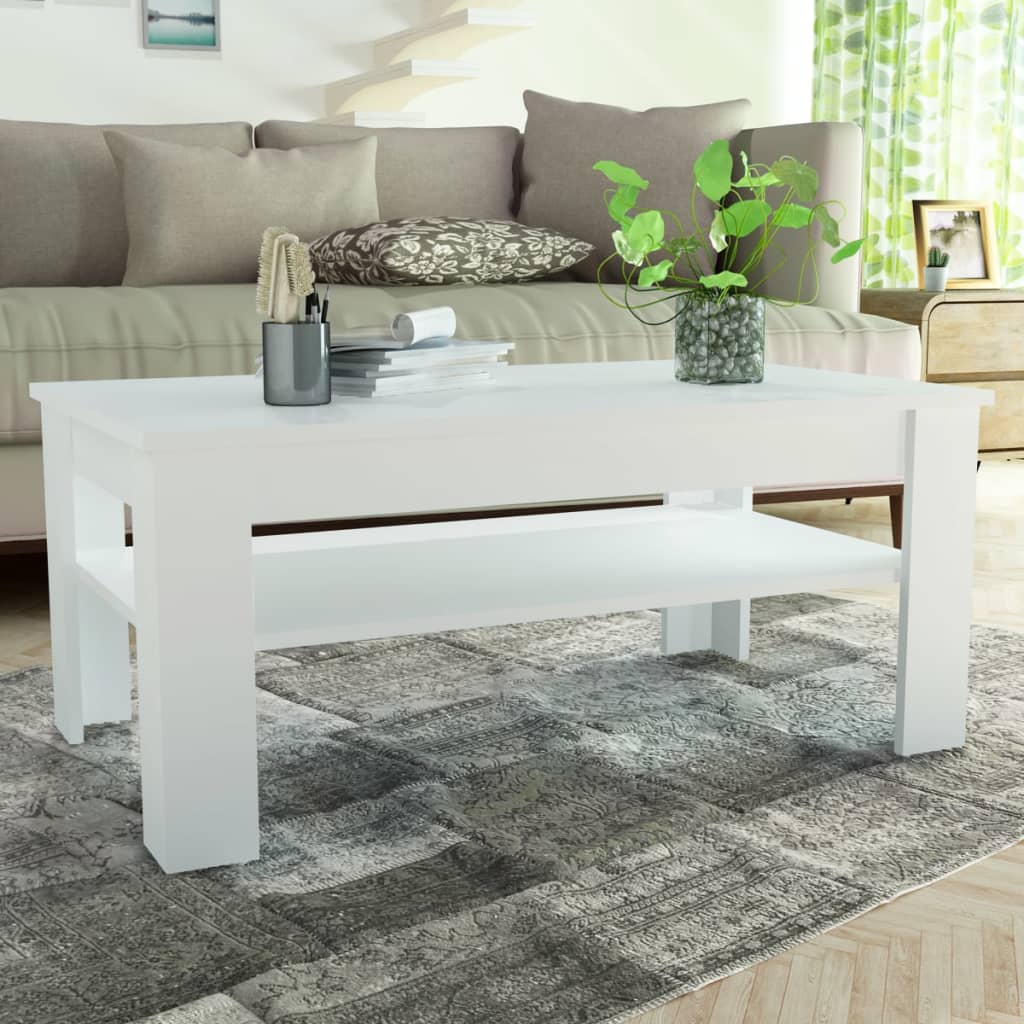 vidaXL sofabord 110x65x48 cm konstrueret træ hvid