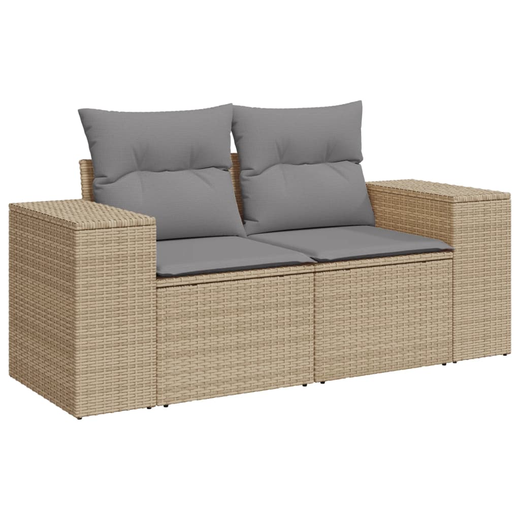 vidaXL sofasæt til haven 10 dele med hynder polyrattan beige