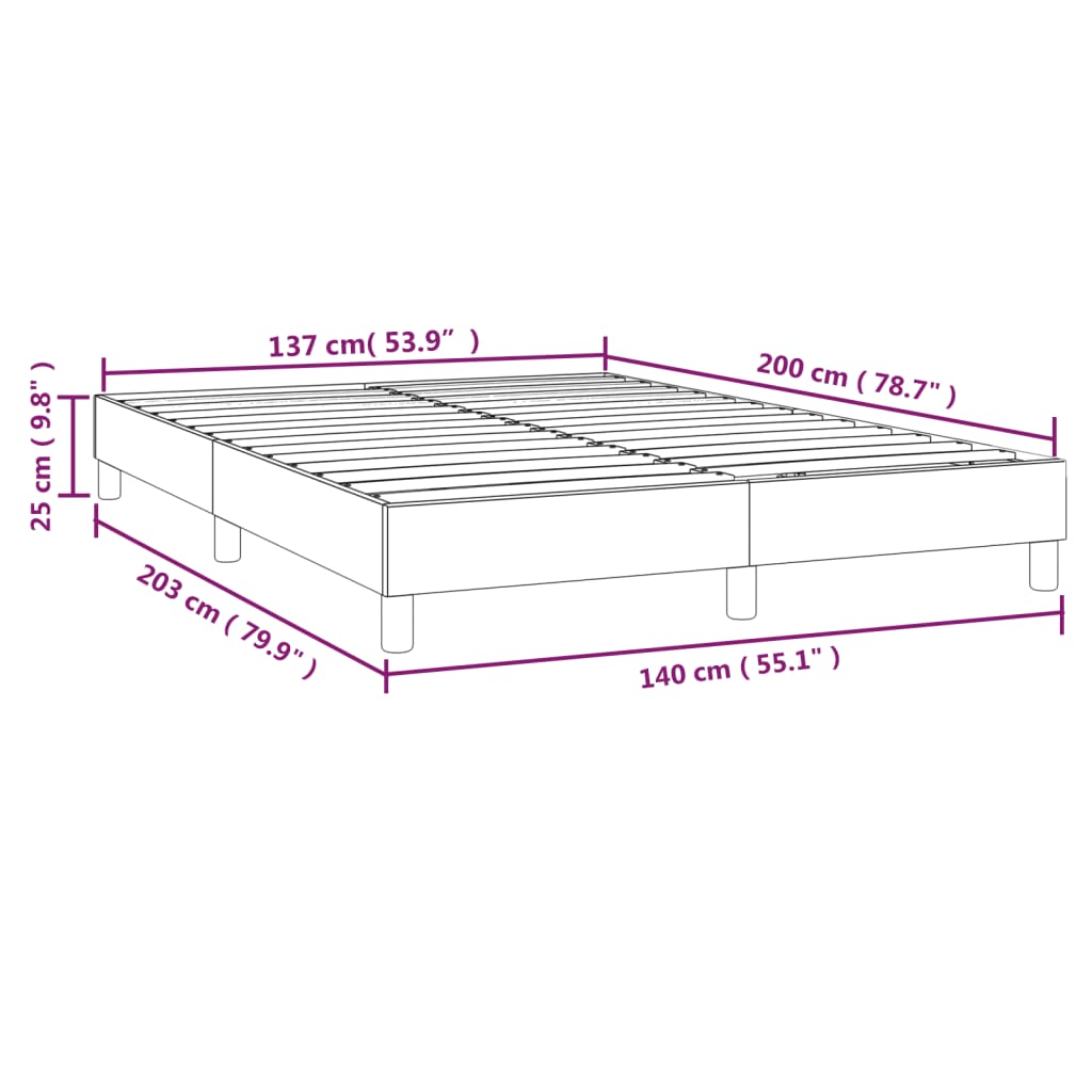 vidaXL sengeramme 140x200 cm stof cremefarvet